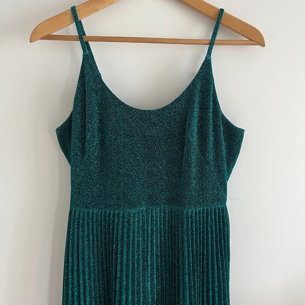 Whistles Regina Pleated Sparkle Dress - Picture 3 of 11